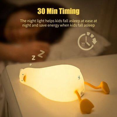 New Technology Silicone Rgb Sensor Table Touch Hatch Baby Rest Sound Cute Kids Lamp, Led Night Light, Duck Night Light For Kids photo-3