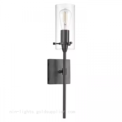 Industrial Retro 1 Light Glass Wall Sconce Bathroom Vanity Mirror Front Light With clear Glass Shade for Bedroom Living Room