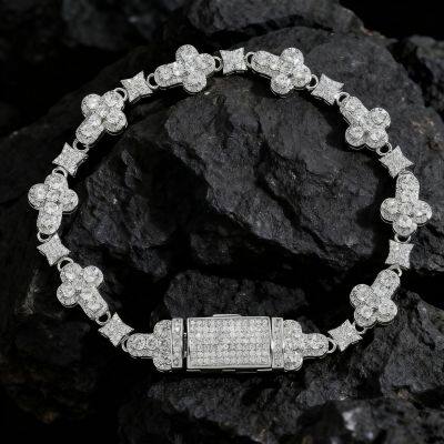 Unisex Hip-hop Bracelet, a Cross Set With Zircon - Fashionable, Personalized and Niche Jewelry photo-2