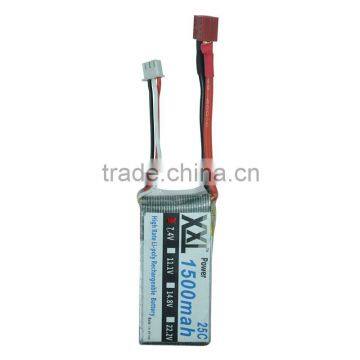 XXL Power 25C MAX 30C 2s Lipo Battery 7.4V 1500MAH AKKU Car Helicopter Quadcopter battery pack