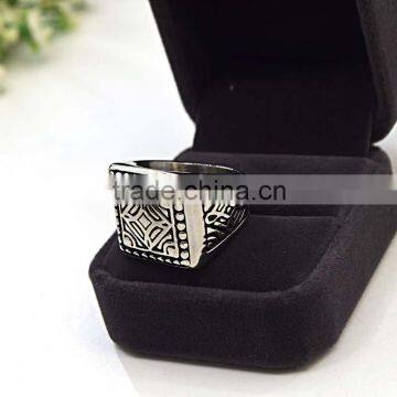 New Arrival Classic Design Jewelry Ring Black Silver Stainless Steel Signet Ring Supplier's Choice photo-5