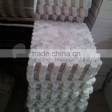 Hexagon Shaped White Marble Mosaic 24x24 Tiles