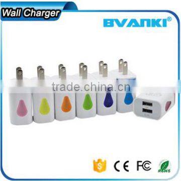 Factory Price Top Quality Portable 5V/2.1A LED light Dual USB Charger Travel USB Wall Charger for iphone/samsung free sample