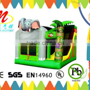 Elephant inflatable combo bounce house with inflatable slide