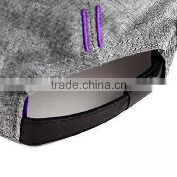 Grey Trucker Hats for Men With Black Leather Curved Visor photo-6