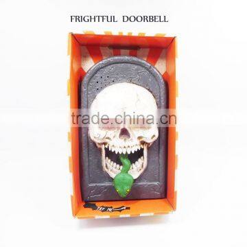 Frightful Light Up Halloween Skull Decoration Halloween Plastic Skull Door Bell