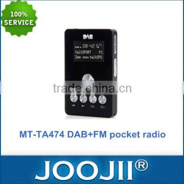 Factory supply! DAB Radio + Mini Pocket Digital FM Clcok Radio Support Auto Scan And USB