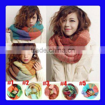 2014 Fashion Colorful Circle Loop Winter Knitted Scarf