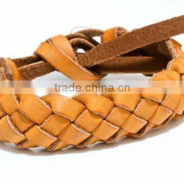 New arrival Statement Jewelry Handmade round weave leather bracelets Bracelet For Women bangles femaleJewelry china