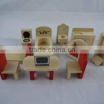 Kit wooden toy sets mini furniture for doll house