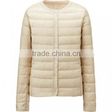 crew neck style wholesale custom women down jacket for winter