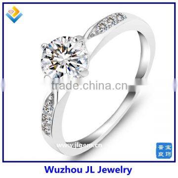 Korean Style Royal Wedding Rings 925 Sterling Silver White CZ Stone Rings