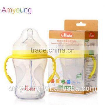 Best Qualified Silicone Baby Bottle, Skin Feel Fresh Food Feeding Bottle with Handle