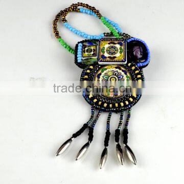 bohemian pendant applique, bohemian necklace /collar, beads trimming for wholesale