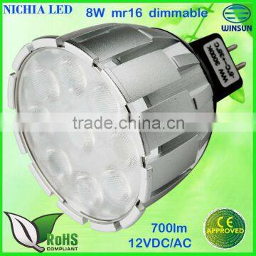 2013 Newest 12VDC/AC led lights mr16 8W led spotlight dimmable