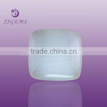 synthetic white non-transparent flat decorative glass gems