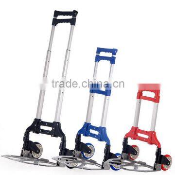 OEM design best price different colors aluminium made portable foldable shopping trolley