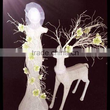 Wedding Celebration Deocration Decorative White Iron Christmas Deer & Flowers Beautiful Flower Decoration for Wedding photo-2