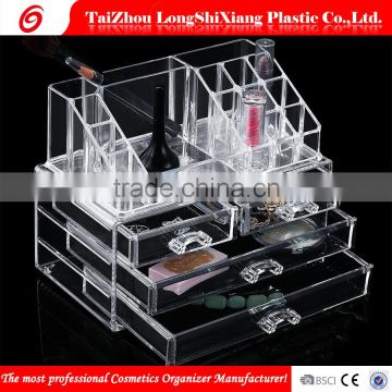 Newest Longshixiang PS fashional wholesale makeup boxes storge 5 draws transparent cosmetic organizer