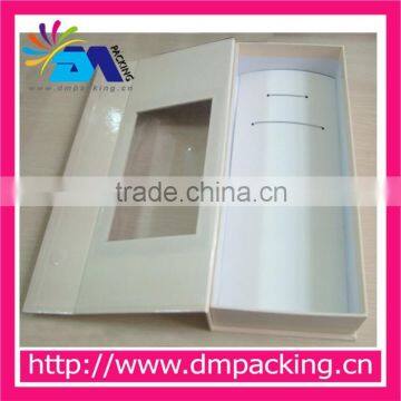 hard paper hairpiece package box with pvc window for wig