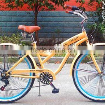 retro style 26 inch 7 speed beach cruiser bike for women made in China