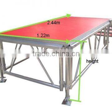 1.22x2.44m aluminum frame waterproof plywood deck standard stage panels