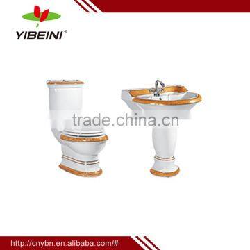 Ceramic colored sanitary ware bathroom suite two piece toilet