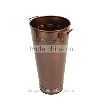 2015 New product Narrow Beautiful Metal French Flower Bucket Vase with Handles/decoration vase/Unique Flower Vase