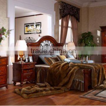 top sale solid wood american bedroom furniture sets/newest hand carved bedroom furniture designs AS6