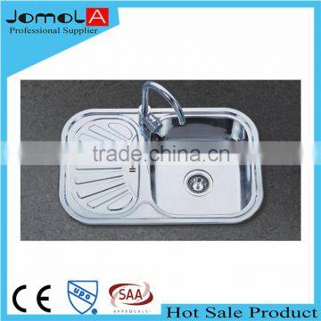HOT-Selling!!! 2016 JOMOLA JSB-7549 Fresh Kitchen Sink with Drain Board in stock