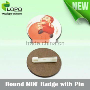 Sublimation blanks Printing MDF Name Badge with pin