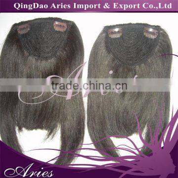 clip-in real human hair bang /fringe natural black color can be curled and dyed