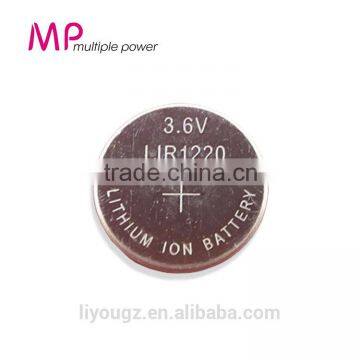 Newest Product!!! 2016 Rechargeable Li-ion Lithium Battery 3.6v LIR1220 Button Cell Battery