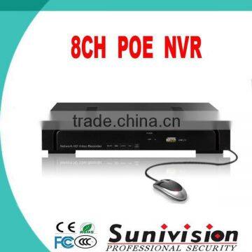 New Offer! 8CH POE NVR , Support Onvif; Third-party IP cameras Supported. 3G, WIFI, Support 15 x digital zoom in preview