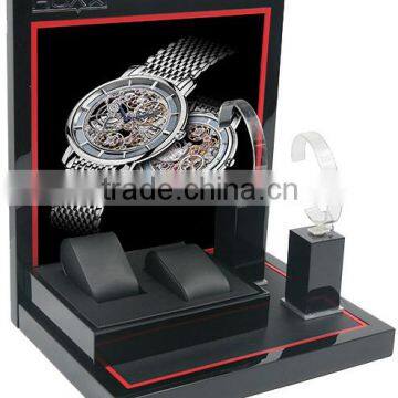 Black high gloss wooden watch display stand from Huaxin factory