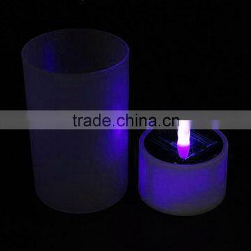 Novelty Colorful Changing Flameless Night Lights Solar Power & Battery Power Luminaria Light Sensor LED Night Light Candle Lamp