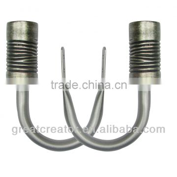 Raw Steel Threaded Pipe Curtain Finials Modern Curtain Tiebacks