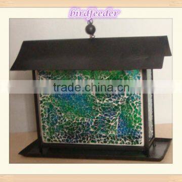 Blue Garden Hanging Mosaic glass Birdfeeder