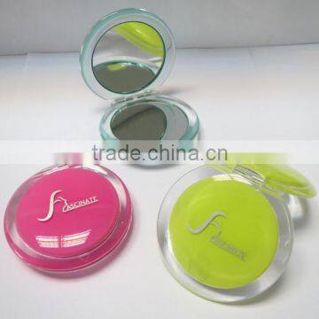 High quality plastic two-sided 10X magnifying mirror compact