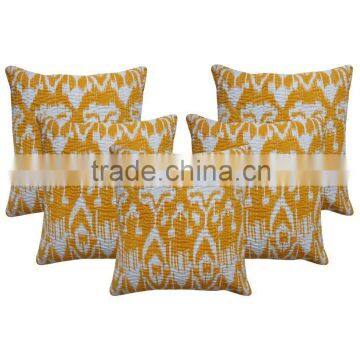 Ikat Kantha Cushion Cover Decorative Ikat Kantha Cushion Pillow Cover