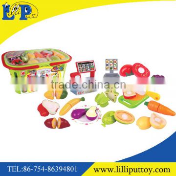 Supermarket cute plastic fruit slicer toy set