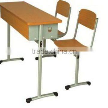 School desk and chair set/Adjustable double set school furniture desk and chair