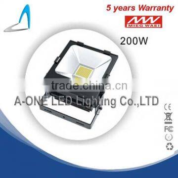 High power SMD Bridgelux led outdoor lighting led flood light 200w with Meanwell led driver