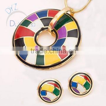 costume necklace pendant enamel jewelry set