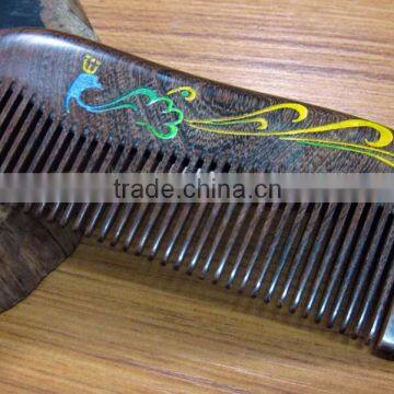 Special Gift Ebony Sandalwood Curved Comb photo-2