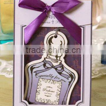 Fishonable purple bottle design with purple ribbon handmade greeting card/ inviation card/