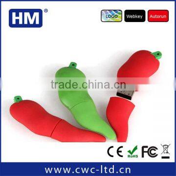 Promotion pvc USB flash drives fruit pepper shape wholesale 2GB4GB8GB16GB Custom Solution LOGO PVC/SILICONE USB flash drive