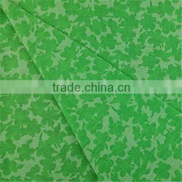 Esse Textile knitted green small flower fabric T/R fabric burnout fabric for garment
