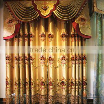 double layer organza curtain fabric with elegant valance