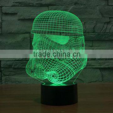 Amazing Clone Troopers shape Magical Optical Illusion 3D LED Night Light Table Lighting Lamp Atmosphere with touch botton